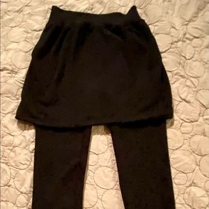 Size small leggings with over-skirt.